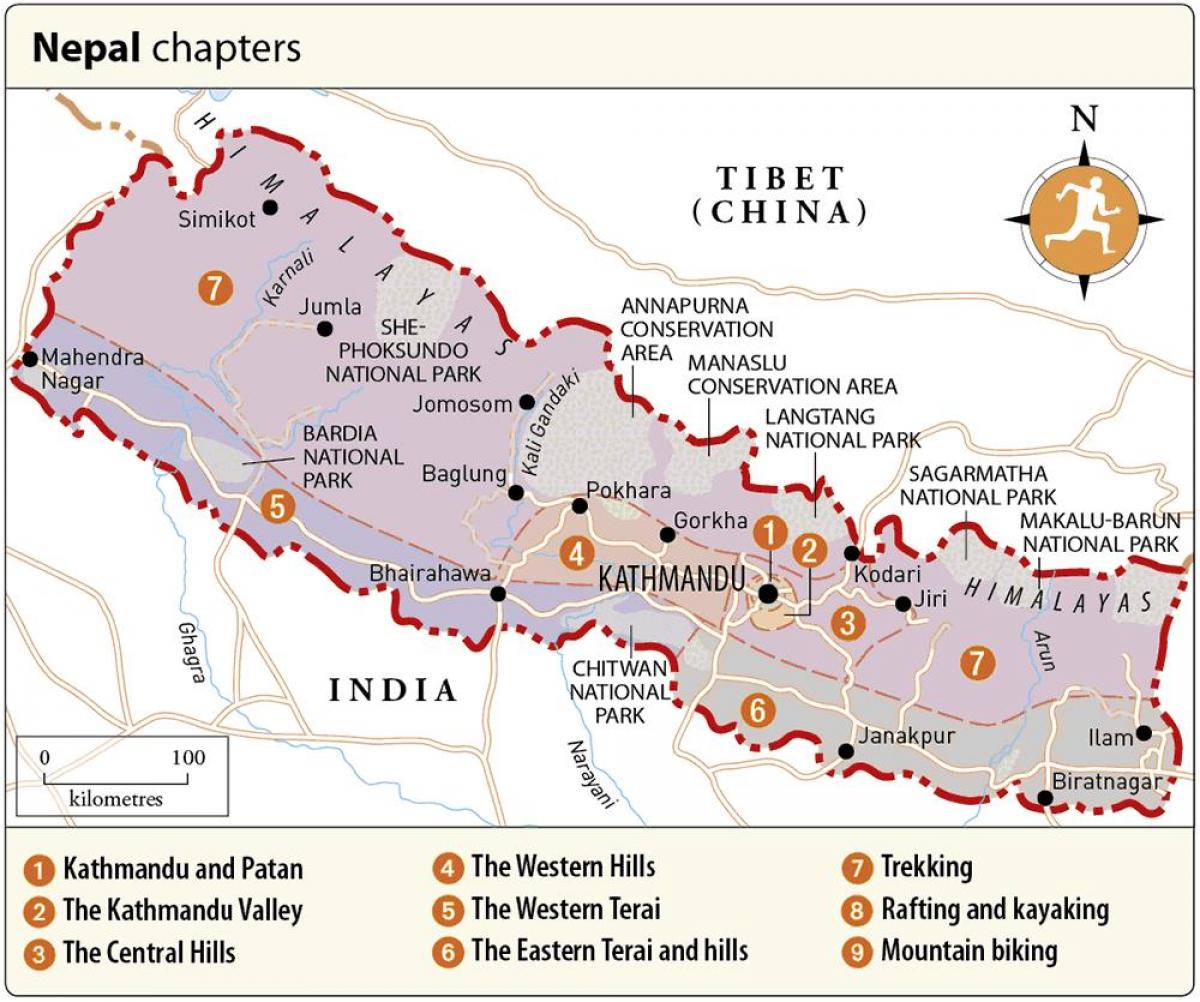 Mapa nepal batera tenpluak