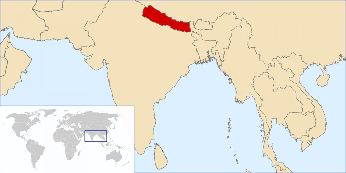 Mapa nepal kokapena munduarekin