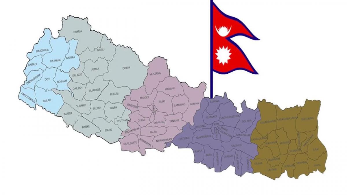 Mapa nepal batera bandera