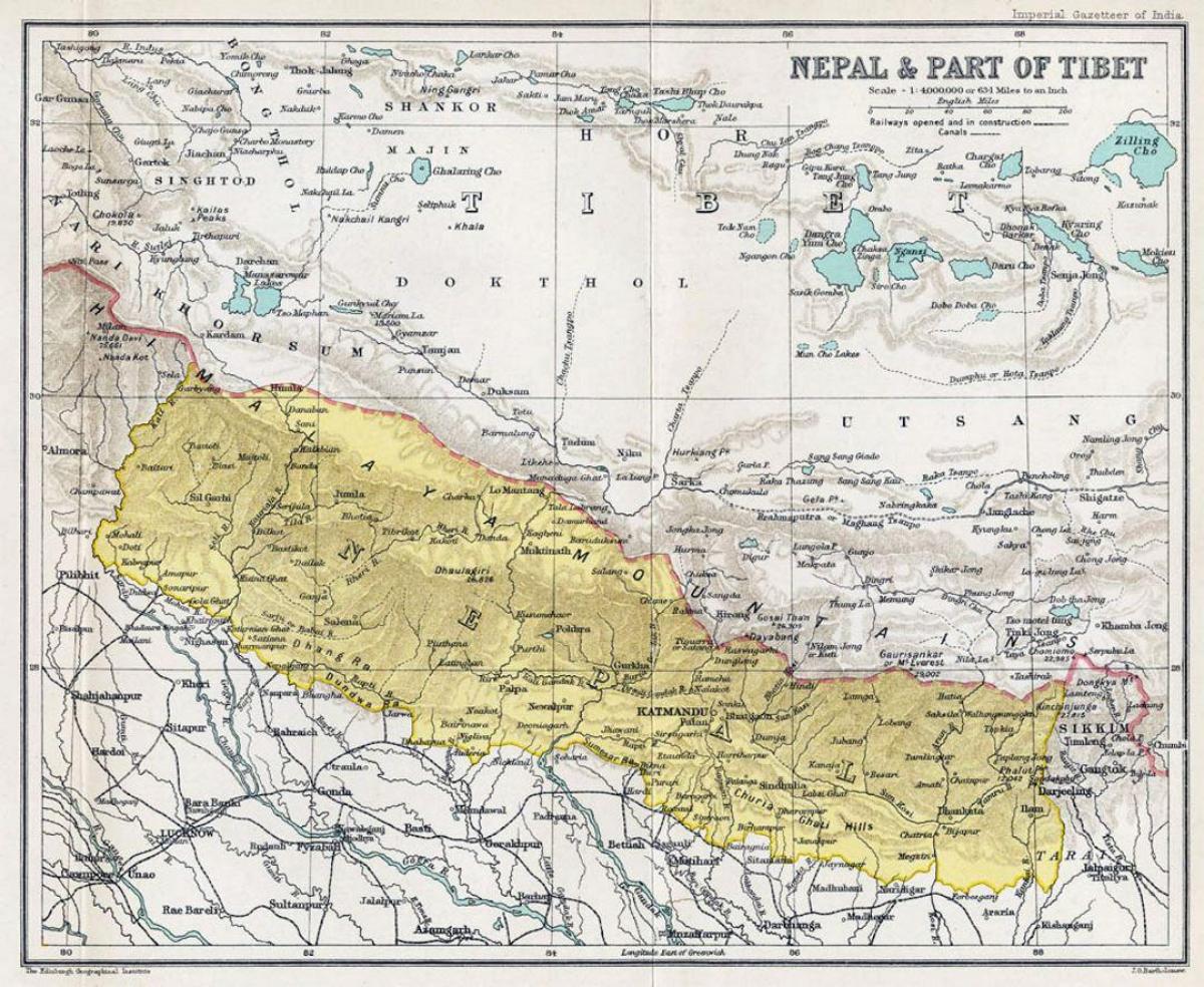 nepal mapa zaharra