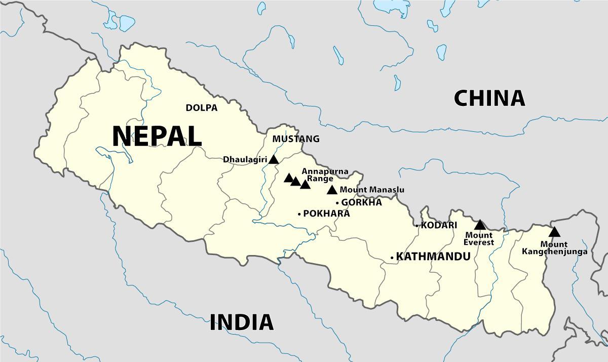 india nepal mugan mapa