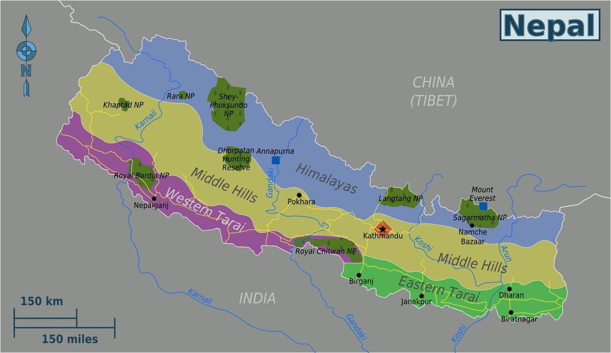 Mapa jatorrizko nepal