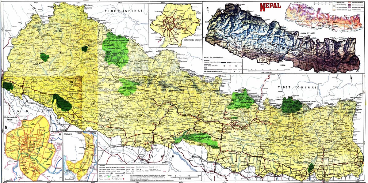 errepide mapa nepal distantzia
