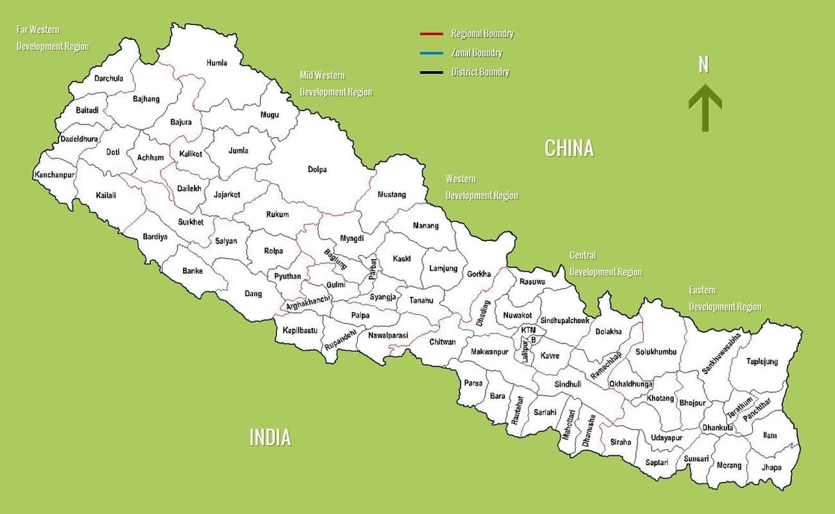 nepal turismo-erakargarri mapa