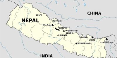 India nepal mugan mapa