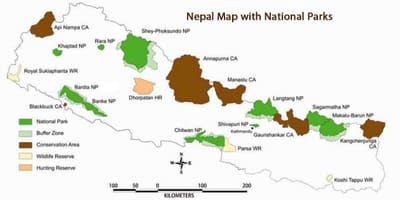 Mapa nepal batera parke nazionala