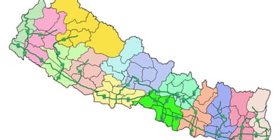 Mapa nepal nagusien autobide