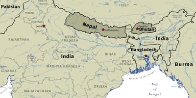 Mapa bhutan nepal eta tibet