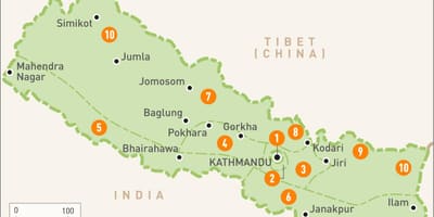 Nepal mapa eskualde