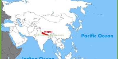 Nepal asiako mapa