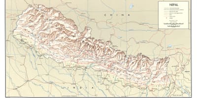 Nepal tren ibilbidea mapa