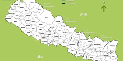Nepal turismo-erakargarri mapa