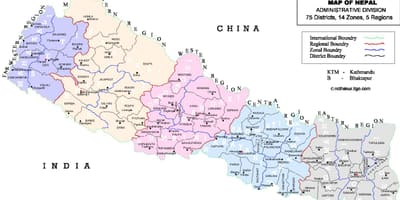 Mapa nepal vdc