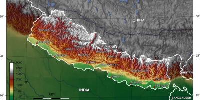 Mapa satelite nepal